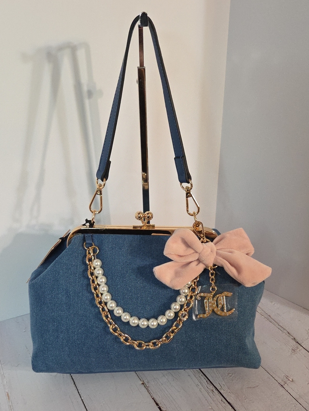 Juicy Couture Denim Kisslock Bag NWT